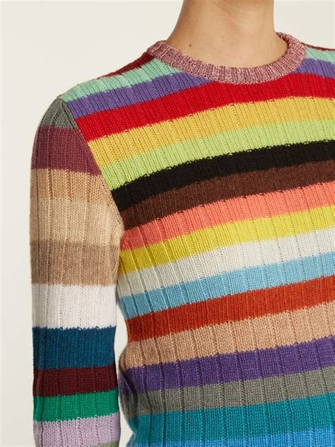 gucci rainbow striped sweater